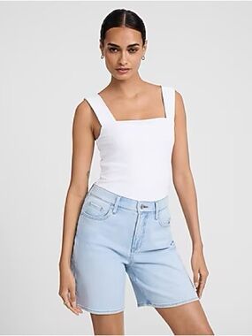 NWT Express Body Contour High Compression Square Neck Tank Top - White Medium